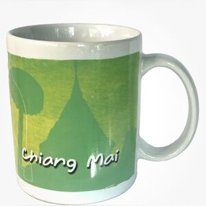 Starbucks Chiang Mai Thailand Mug  16 oz Elephant Temple Green 2006